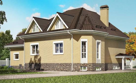 400-001-П Проект трехэтажного дома с мансардой, гараж, уютный дом из арболита, Приморско-Ахтарск