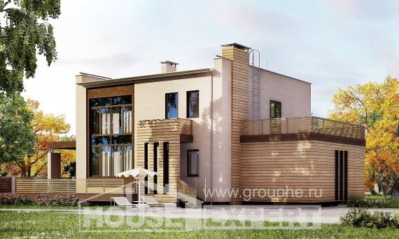 220-003-Л Проект двухэтажного дома, гараж, простой загородный дом из газобетона, Апшеронск