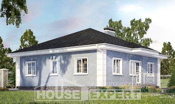 100-001-П Проект одноэтажного дома, классический дом из бризолита, Армавир