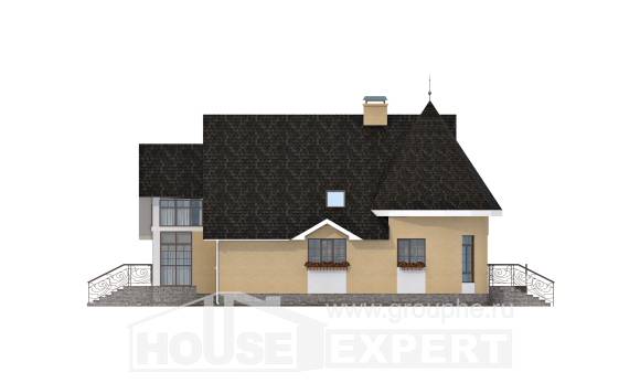 250-001-Л Проект двухэтажного дома мансардный этаж, гараж, красивый загородный дом из керамзитобетонных блоков, Тимашёвск