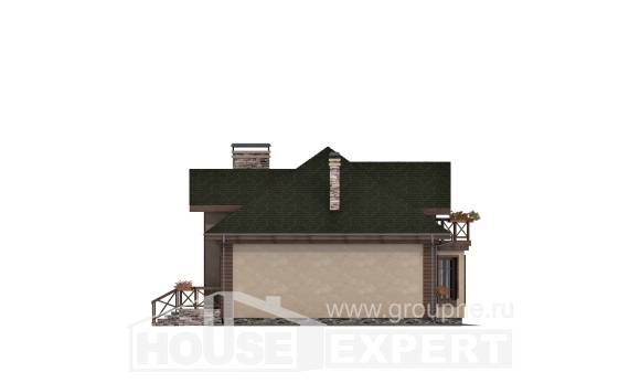 180-010-П Проект двухэтажного дома с мансардным этажом и гаражом, простой коттедж из керамзитобетонных блоков, Ейск