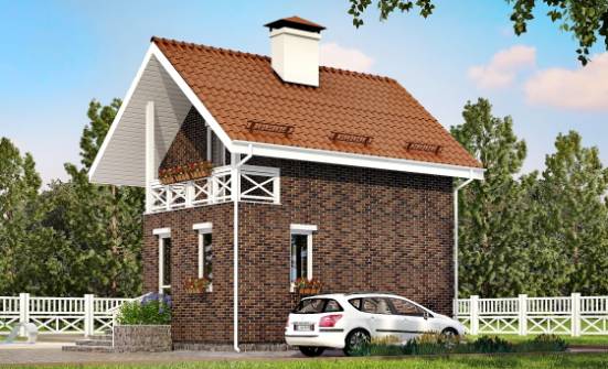 045-001-Л Проект двухэтажного дома с мансардой, доступный загородный дом из бризолита Геленджик | Проекты домов от House Expert