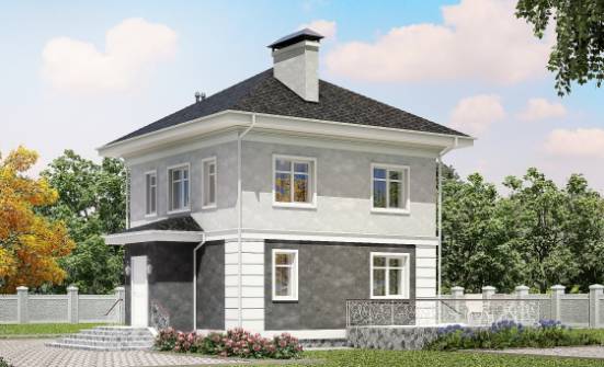 090-003-П Проект двухэтажного дома, простой коттедж из газобетона, Лабинск
