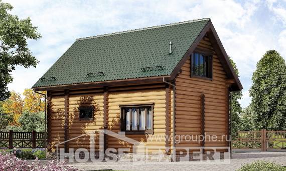 080-003-П Проект двухэтажного дома с мансардным этажом, экономичный загородный дом из дерева, Славянск-на-Кубани