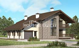 280-001-П Проект двухэтажного дома с мансардой, гараж, большой дом из кирпича, Новокубанск