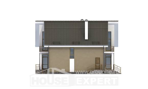 170-006-Л Проект двухэтажного дома мансардой, уютный загородный дом из поризованных блоков, Туапсе