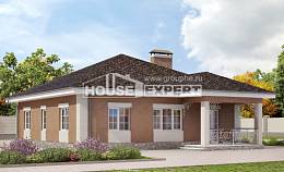 100-004-П Проект одноэтажного дома, бюджетный домик из пеноблока, Тихорецк | Проекты домов от House Expert