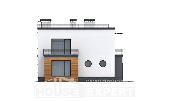 260-002-П Проект двухэтажного дома и гаражом, уютный коттедж из пеноблока, Приморско-Ахтарск | Проекты домов от House Expert