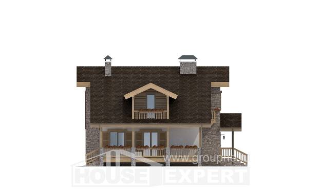 150-004-П Проект двухэтажного дома с мансардой, уютный коттедж из газосиликатных блоков, Темрюк