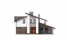 200-010-П Проект двухэтажного дома с мансардой, гараж, просторный загородный дом из блока, Славянск-на-Кубани