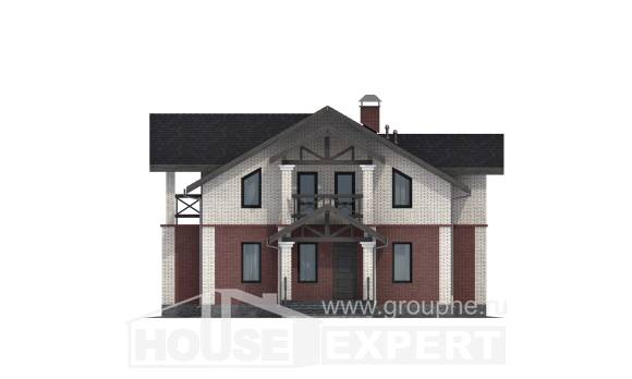 160-014-Л Проект двухэтажного дома, скромный дом из арболита, Горячий Ключ