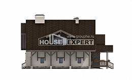340-003-П Проект двухэтажного дома с мансардой, гараж, большой домик из кирпича, Анапа