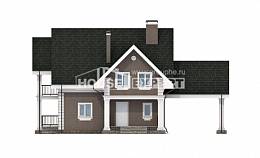 140-003-П Проект двухэтажного дома с мансардным этажом и гаражом, уютный загородный дом из газосиликатных блоков, Туапсе