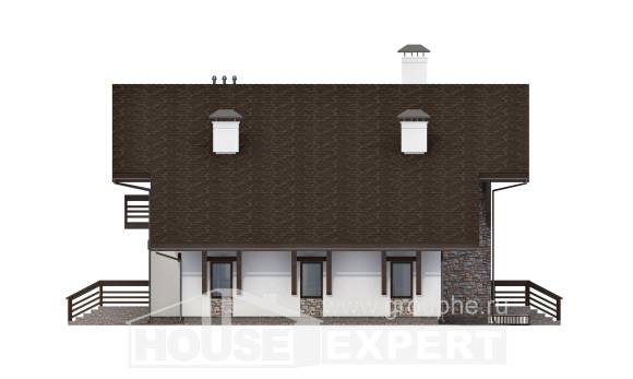 280-001-П Проект двухэтажного дома с мансардой, гараж, классический домик из кирпича, Кореновск