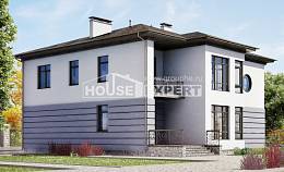 300-006-Л Проект двухэтажного дома и гаражом, огромный домик из кирпича, Кропоткин