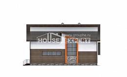 200-010-П Проект двухэтажного дома с мансардой и гаражом, современный коттедж из газосиликатных блоков, Геленджик