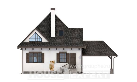 110-002-Л Проект двухэтажного дома с мансардным этажом и гаражом, уютный дом из теплоблока, Курганинск