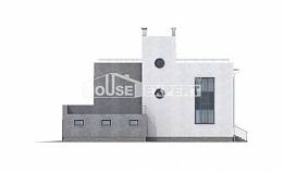 255-001-П Проект двухэтажного дома, гараж, красивый коттедж из газобетона, Сочи