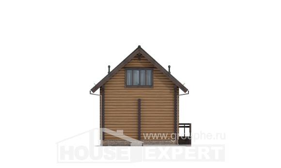 080-003-П Проект двухэтажного дома с мансардой, скромный домик из дерева, Славянск-на-Кубани