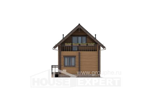 080-003-П Проект двухэтажного дома мансардой, бюджетный загородный дом из дерева, Абинск