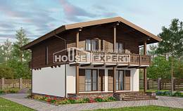 150-016-Л Проект двухэтажного дома мансардный этаж, уютный дом из газосиликатных блоков, Кропоткин | Проекты домов от House Expert