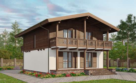 150-016-Л Проект двухэтажного дома мансардный этаж, недорогой загородный дом из пеноблока, Курганинск