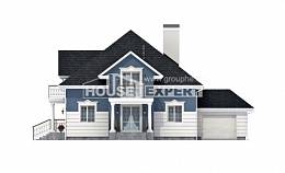 180-002-П Проект двухэтажного дома с мансардным этажом и гаражом, просторный домик из кирпича Армавир | Проекты домов от House Expert