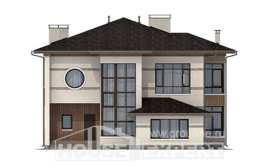 345-001-П Проект двухэтажного дома, огромный загородный дом из теплоблока, Кореновск