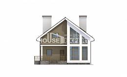 170-006-Л Проект двухэтажного дома с мансардным этажом, простой загородный дом из поризованных блоков, Геленджик