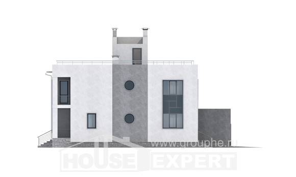 255-001-П Проект двухэтажного дома, гараж, огромный дом из теплоблока, Сочи