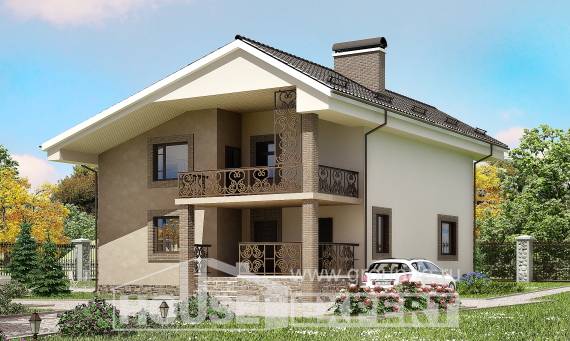 210-003-П Проект двухэтажного дома с мансардой, классический дом из газобетона, Крымск | Проекты домов от House Expert