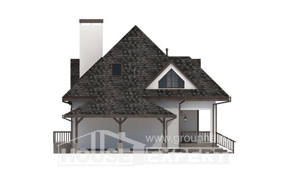110-002-Л Проект двухэтажного дома с мансардой и гаражом, простой дом из блока, Краснодар