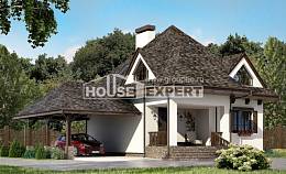 110-002-Л Проект двухэтажного дома с мансардным этажом и гаражом, небольшой домик из газосиликатных блоков, Туапсе