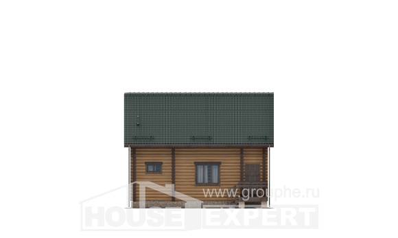 080-003-П Проект двухэтажного дома с мансардным этажом, экономичный дом из бревен, Кореновск
