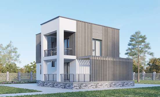 150-017-П Проект двухэтажного дома, классический коттедж из блока, Славянск-на-Кубани
