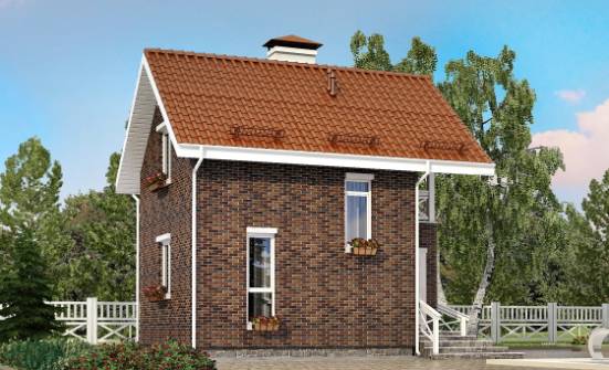 045-001-Л Проект двухэтажного дома с мансардой, доступный загородный дом из бризолита Геленджик | Проекты домов от House Expert
