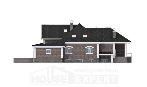 490-001-П Проект трехэтажного дома с мансардой, гараж, красивый коттедж из кирпича, Абинск