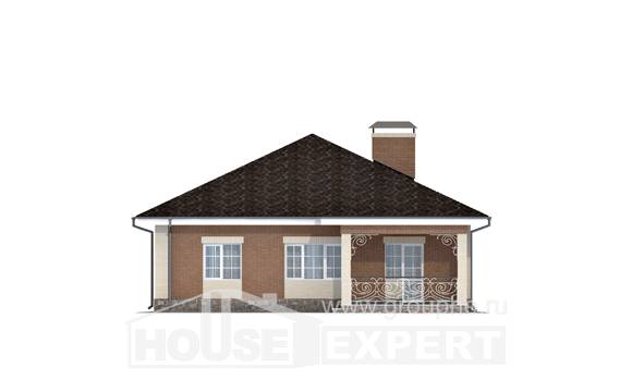 100-004-П Проект одноэтажного дома, классический домик из газосиликатных блоков, Туапсе | Проекты домов от House Expert