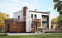 220-003-П Проект двухэтажного дома, гараж, средний коттедж из теплоблока, Тимашёвск