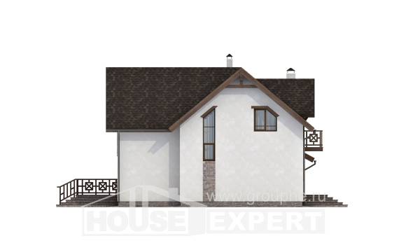 180-013-П Проект двухэтажного дома мансардой и гаражом, красивый коттедж из газосиликатных блоков, Темрюк