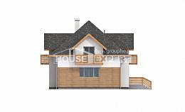 155-004-П Проект двухэтажного дома с мансардой и гаражом, бюджетный дом из теплоблока, Анапа