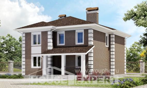 185-002-П Проект двухэтажного дома, уютный загородный дом из керамзитобетонных блоков, Белореченск