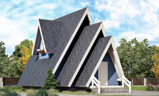 100-002-П Проект двухэтажного дома мансардой, современный домик из дерева, Армавир