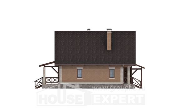 160-011-Л Проект двухэтажного дома мансардой, экономичный загородный дом из бризолита, Темрюк