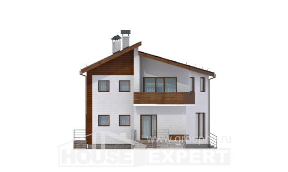 180-009-П Проект двухэтажного дома мансардой, просторный загородный дом из кирпича, Кропоткин