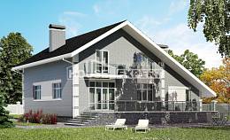 190-006-Л Проект двухэтажного дома мансардой и гаражом, красивый загородный дом из твинблока, Туапсе