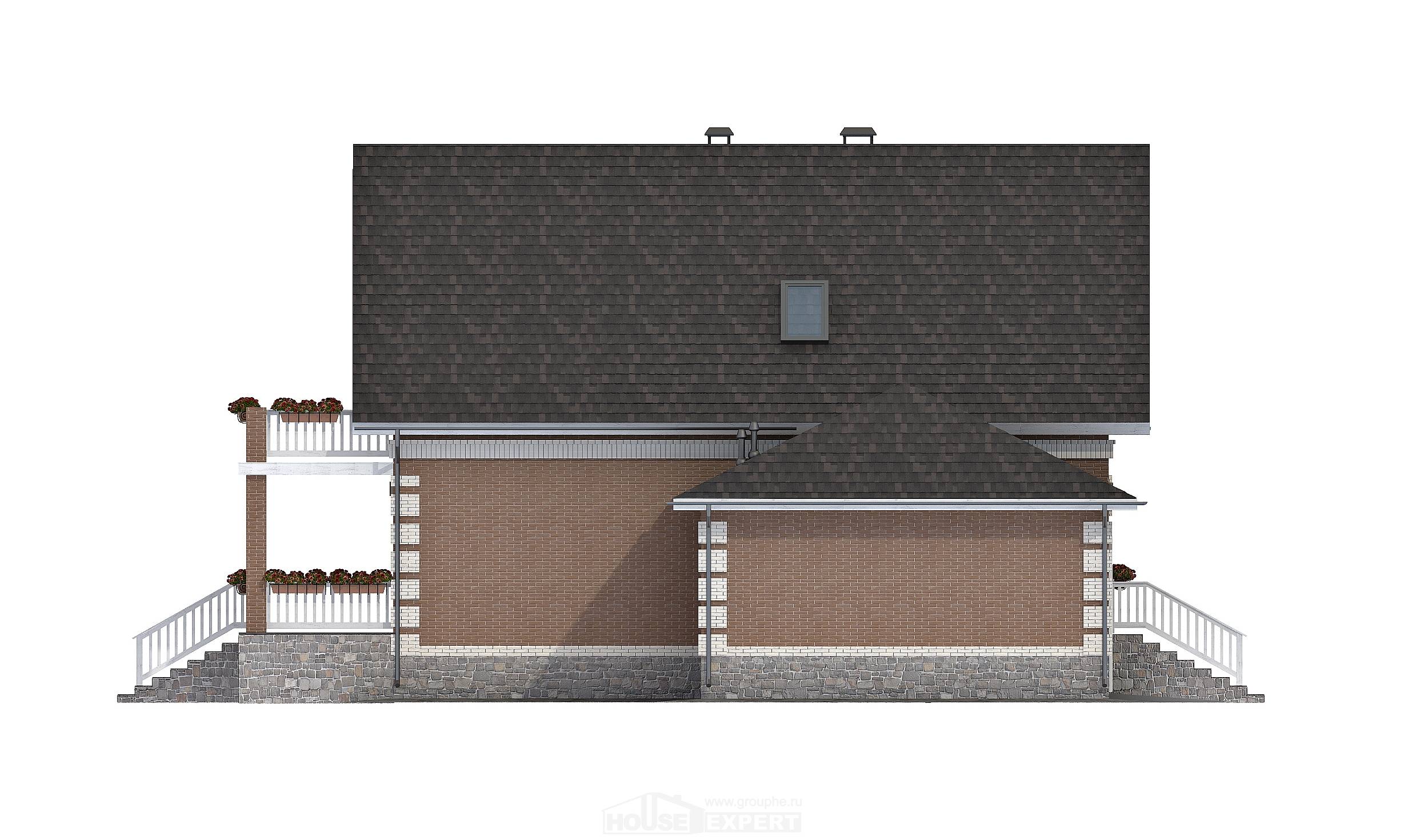 200-009-Л Проект трехэтажного дома мансардой, гараж, красивый коттедж из твинблока, Кореновск