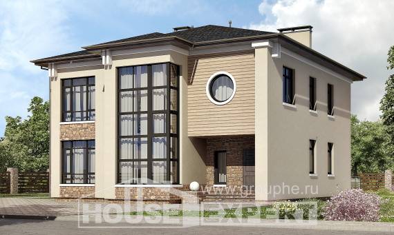 300-005-Л Проект двухэтажного дома, современный дом из кирпича, Крымск