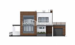 220-003-П Проект двухэтажного дома и гаражом, просторный загородный дом из газобетона, Тихорецк