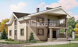 210-003-П Проект двухэтажного дома мансардный этаж, уютный дом из арболита, Апшеронск | Проекты домов от House Expert